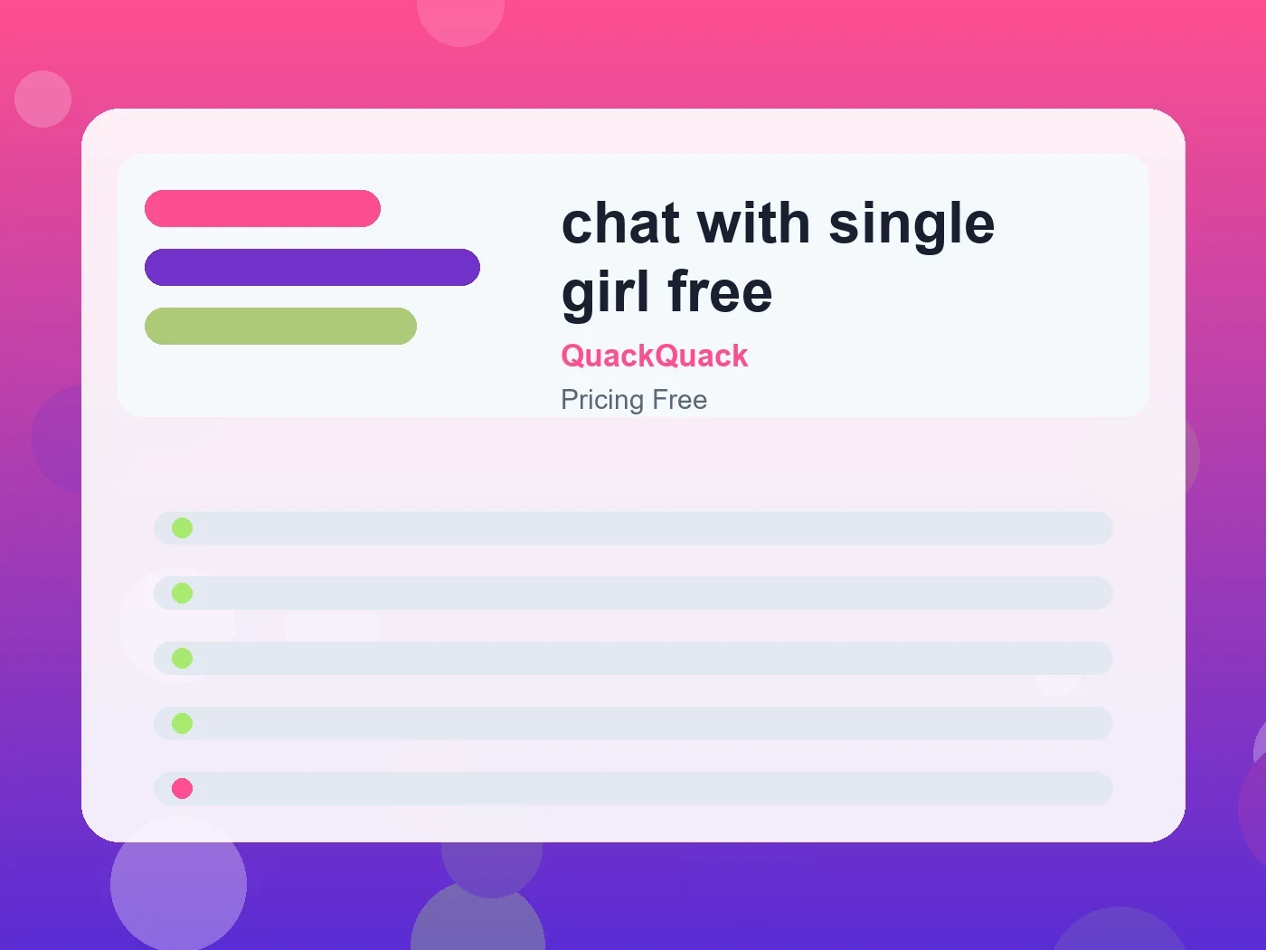 QuackQuack chat with single girl free guide visual