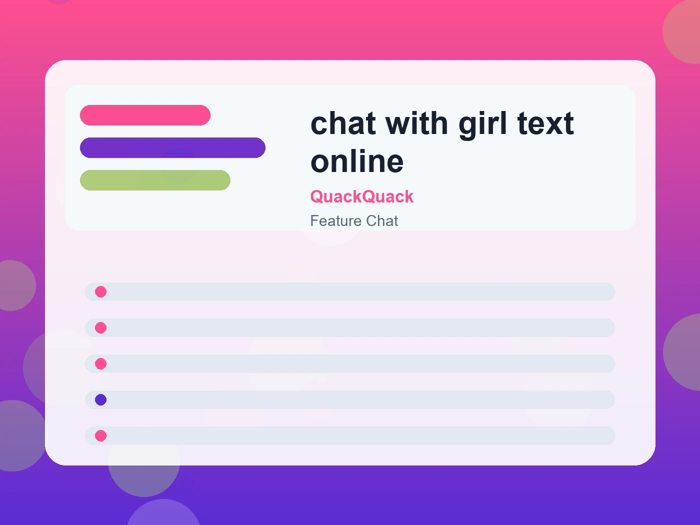 QuackQuack chat with girl text online guide visual
