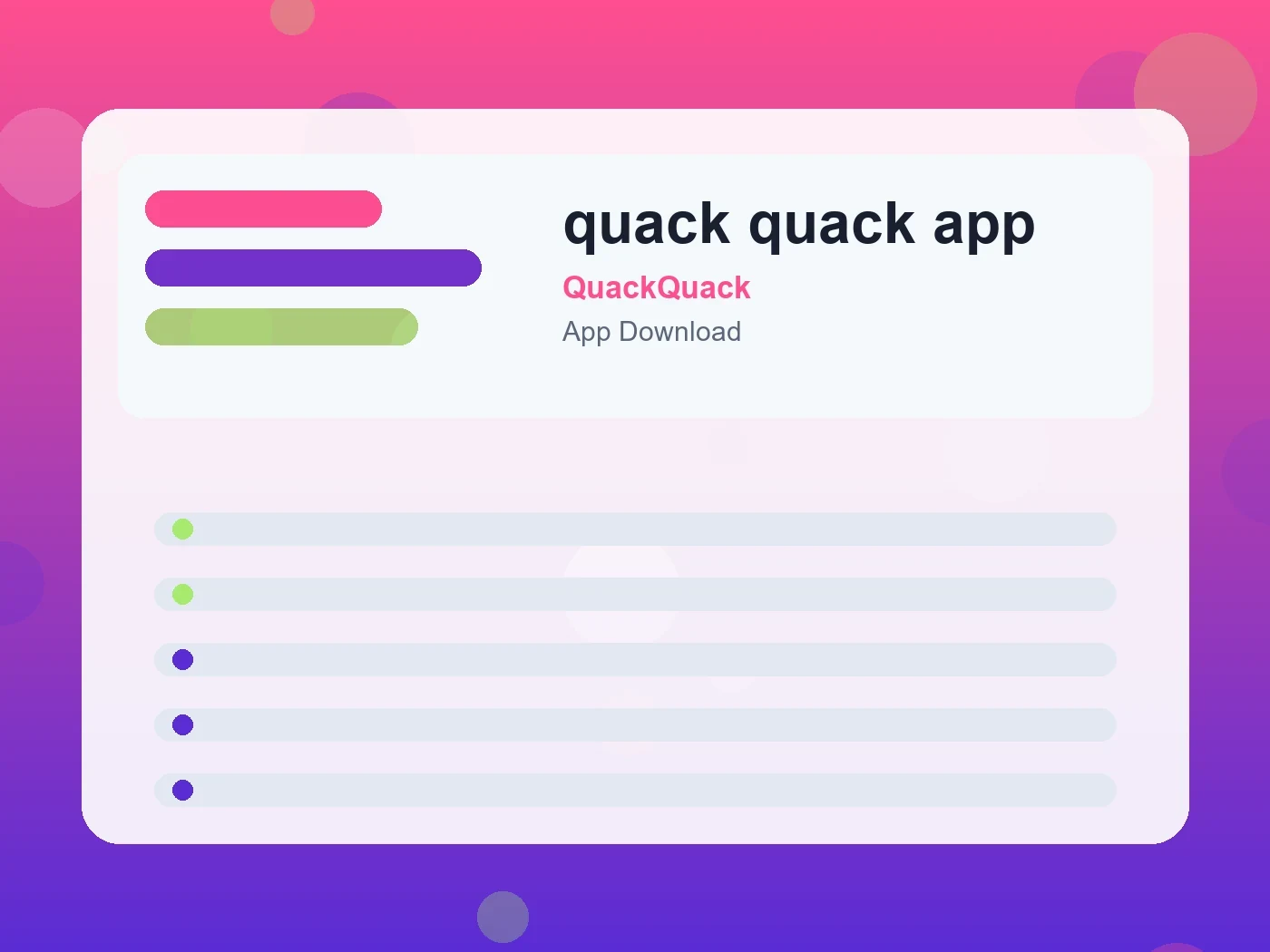 QuackQuack quack quack app guide visual