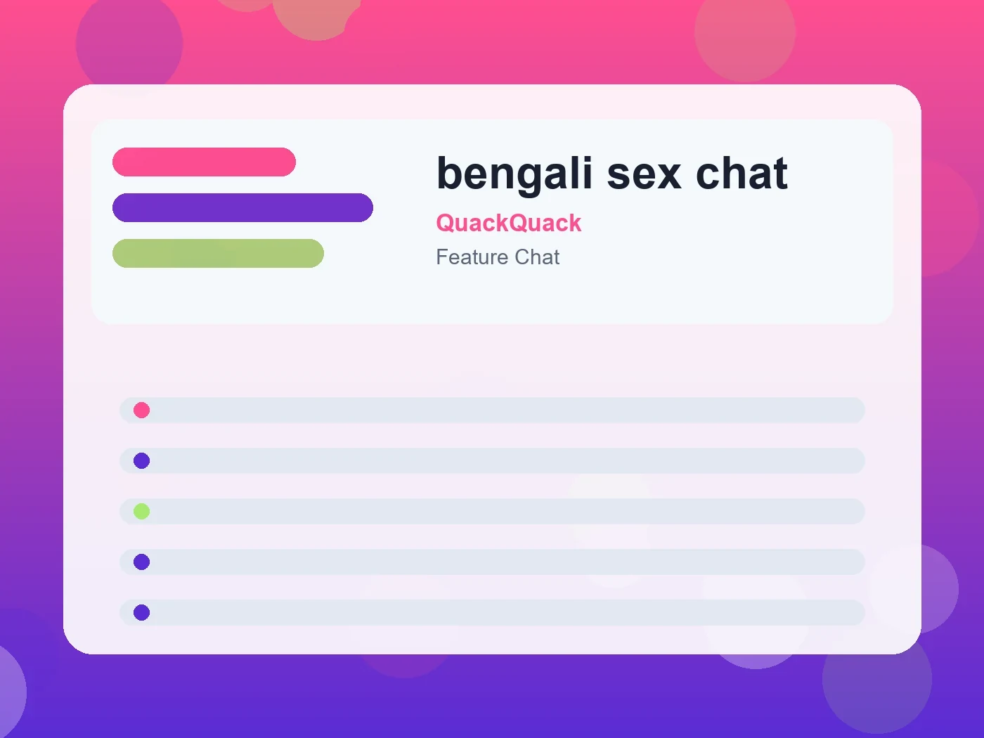 QuackQuack bengali sex chat guide visual