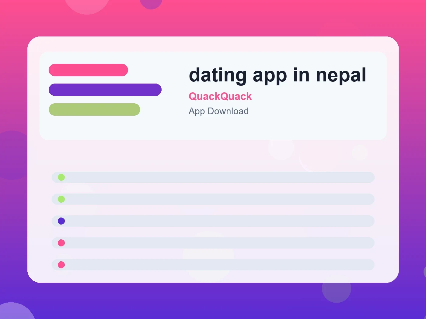 QuackQuack dating app in nepal guide visual
