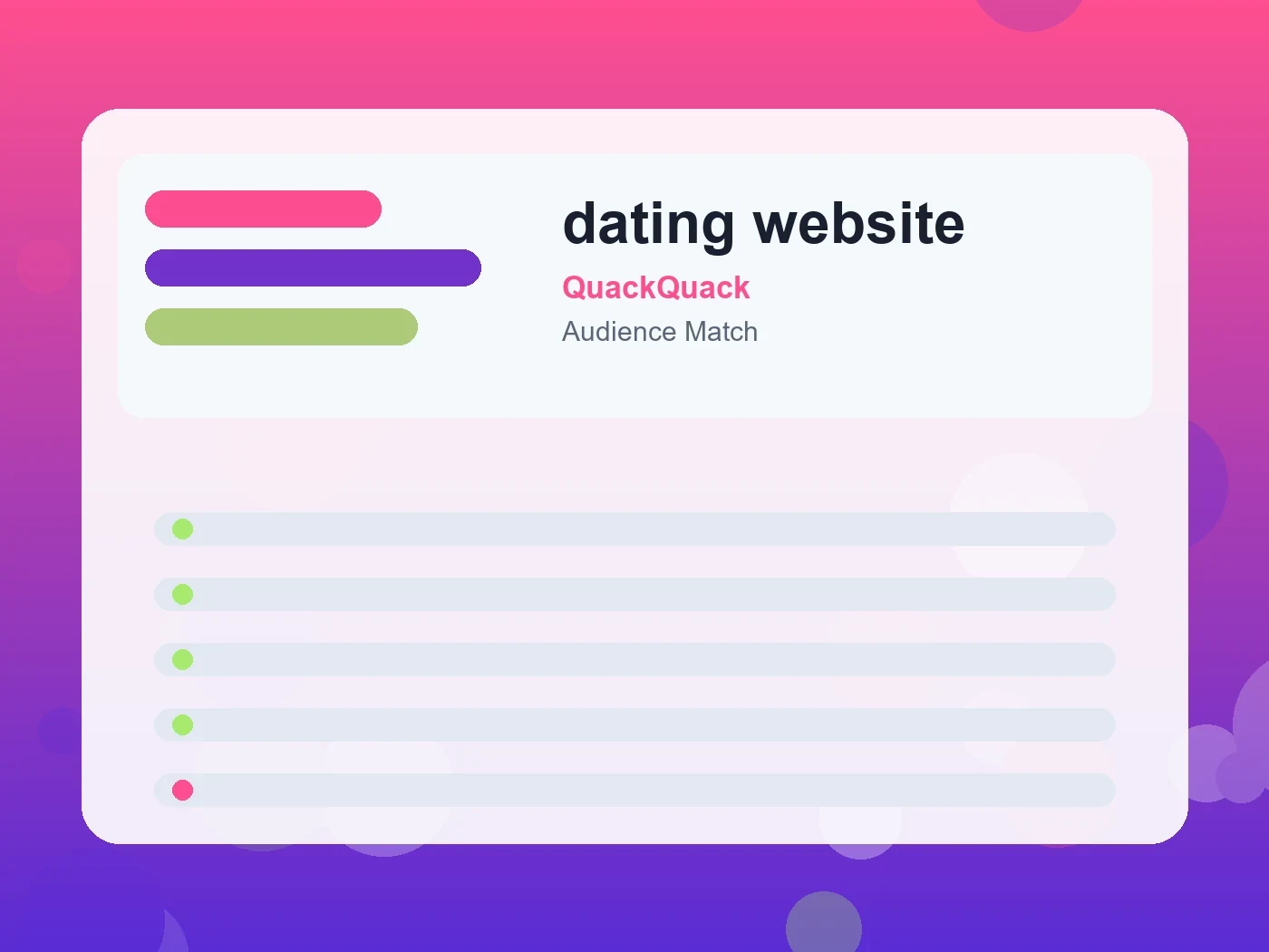 QuackQuack dating website guide visual