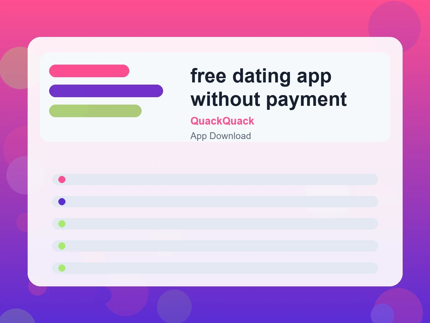 QuackQuack free dating app without payment guide visual