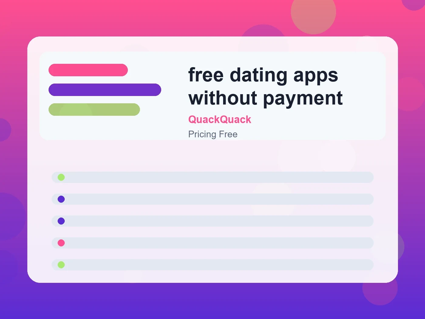 QuackQuack free dating apps without payment guide visual