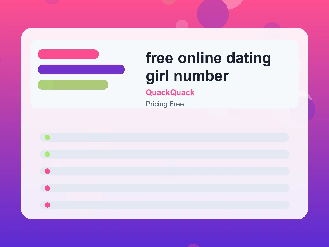 QuackQuack free online dating girl number guide visual