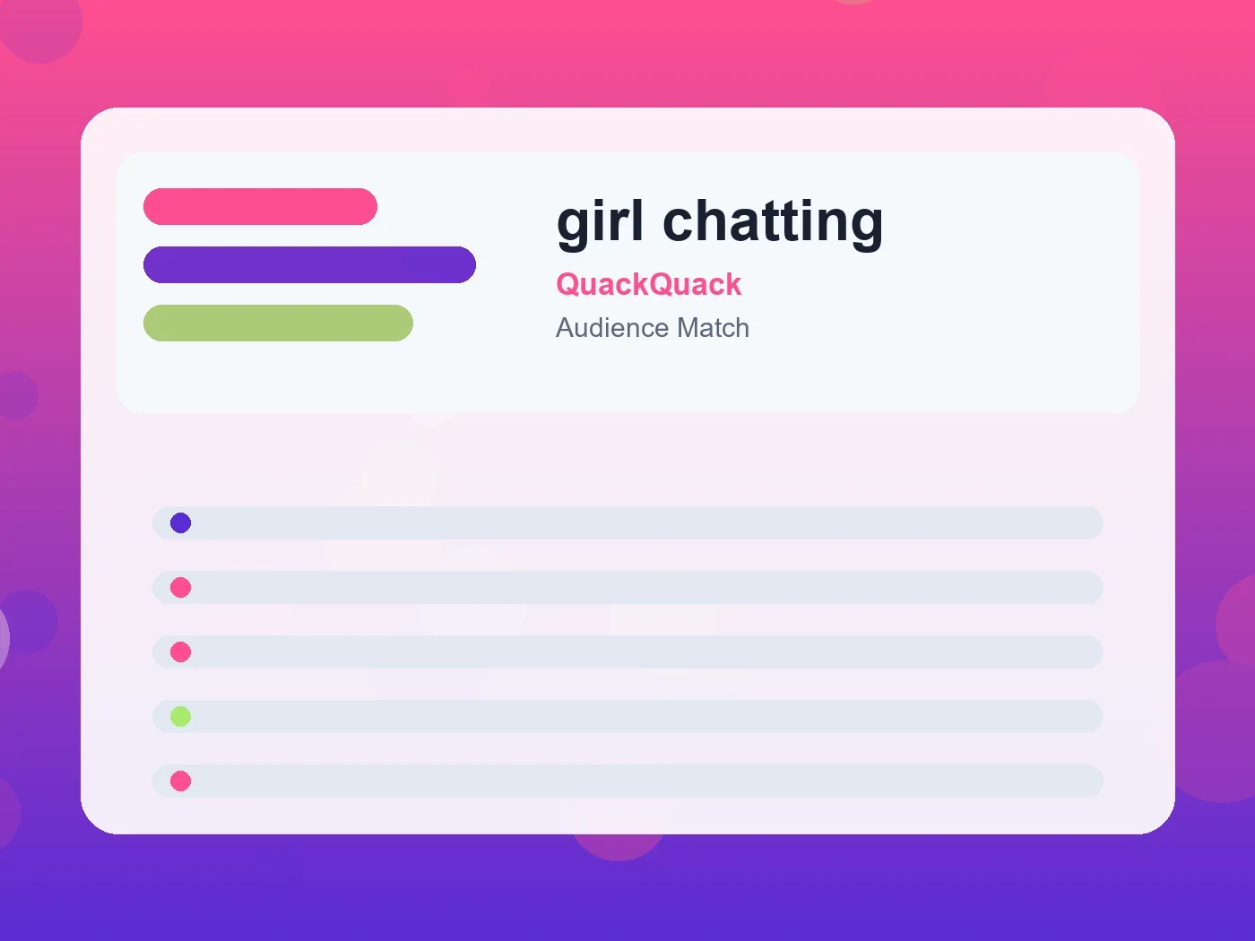 QuackQuack girl chatting guide visual
