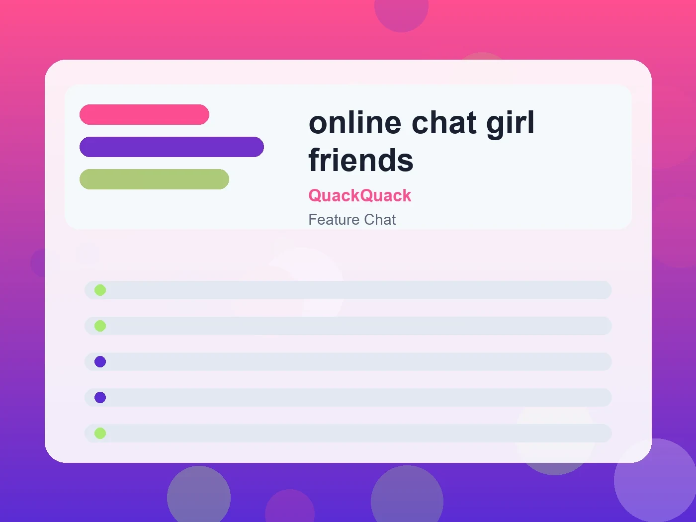 QuackQuack online chat girl friends guide visual