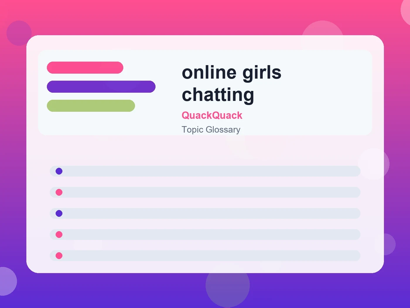 QuackQuack online girls chatting guide visual