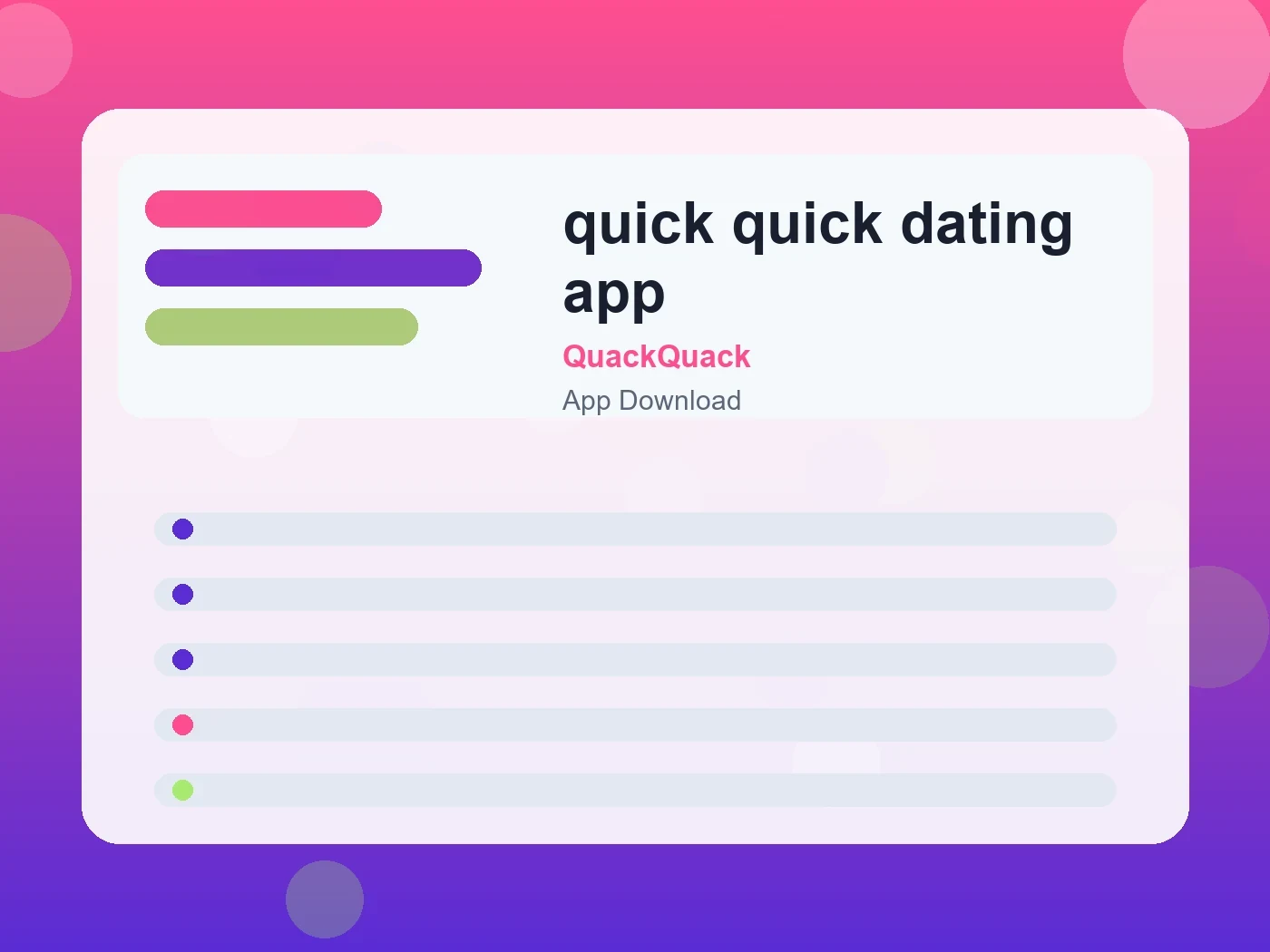 QuackQuack quick quick dating app guide visual