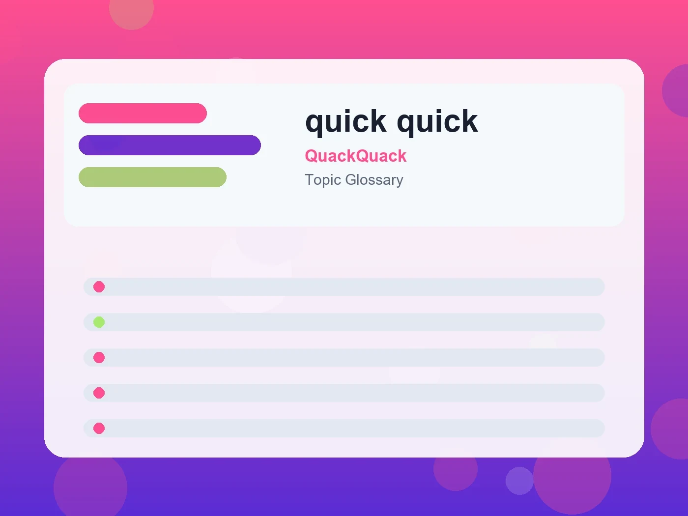 QuackQuack quick quick guide visual
