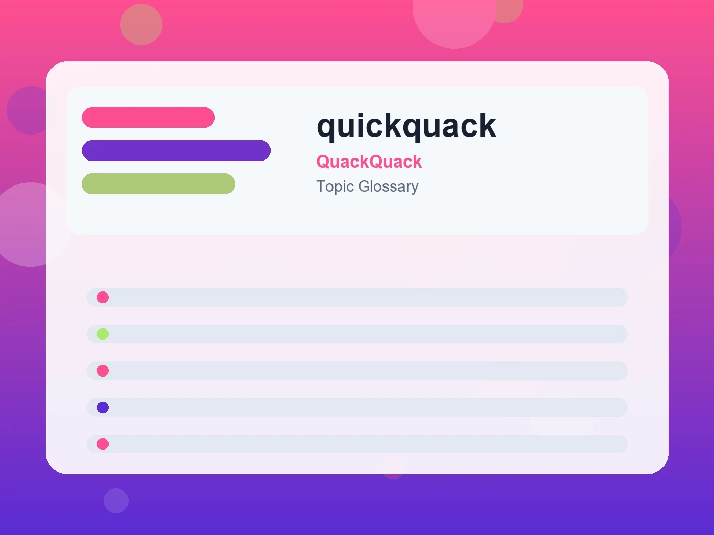 QuackQuack quickquack guide visual