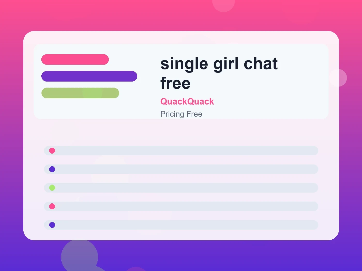 QuackQuack single girl chat free guide visual