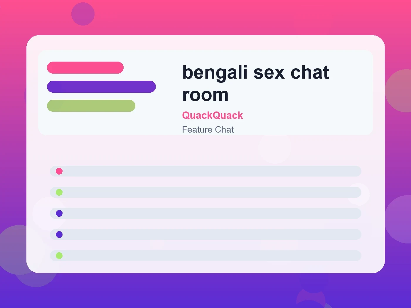QuackQuack bengali sex chat room guide visual
