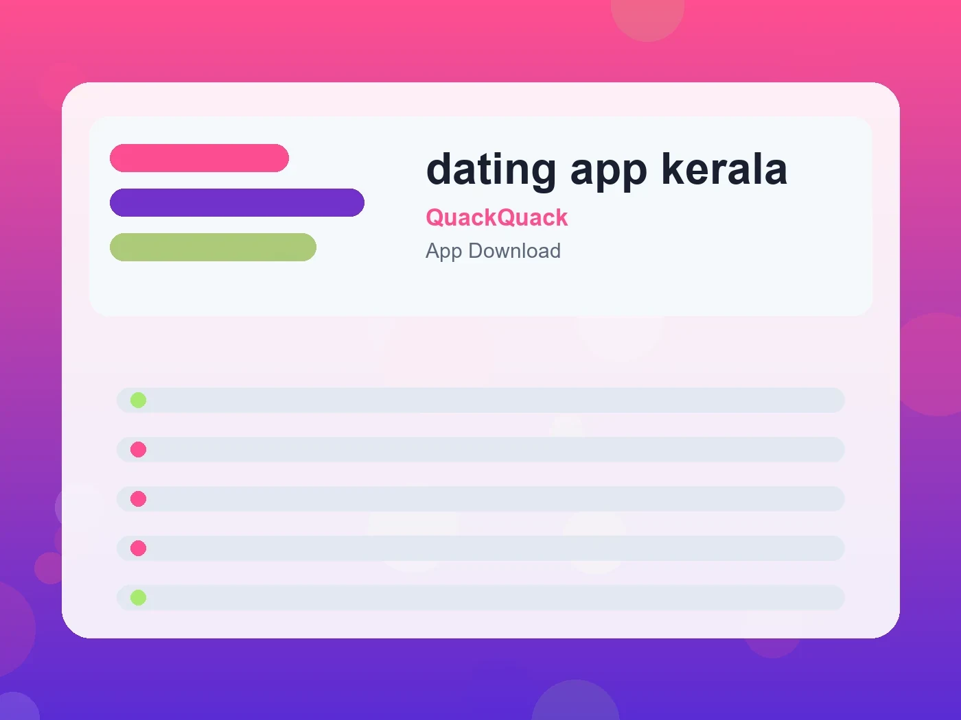 QuackQuack dating app kerala guide visual