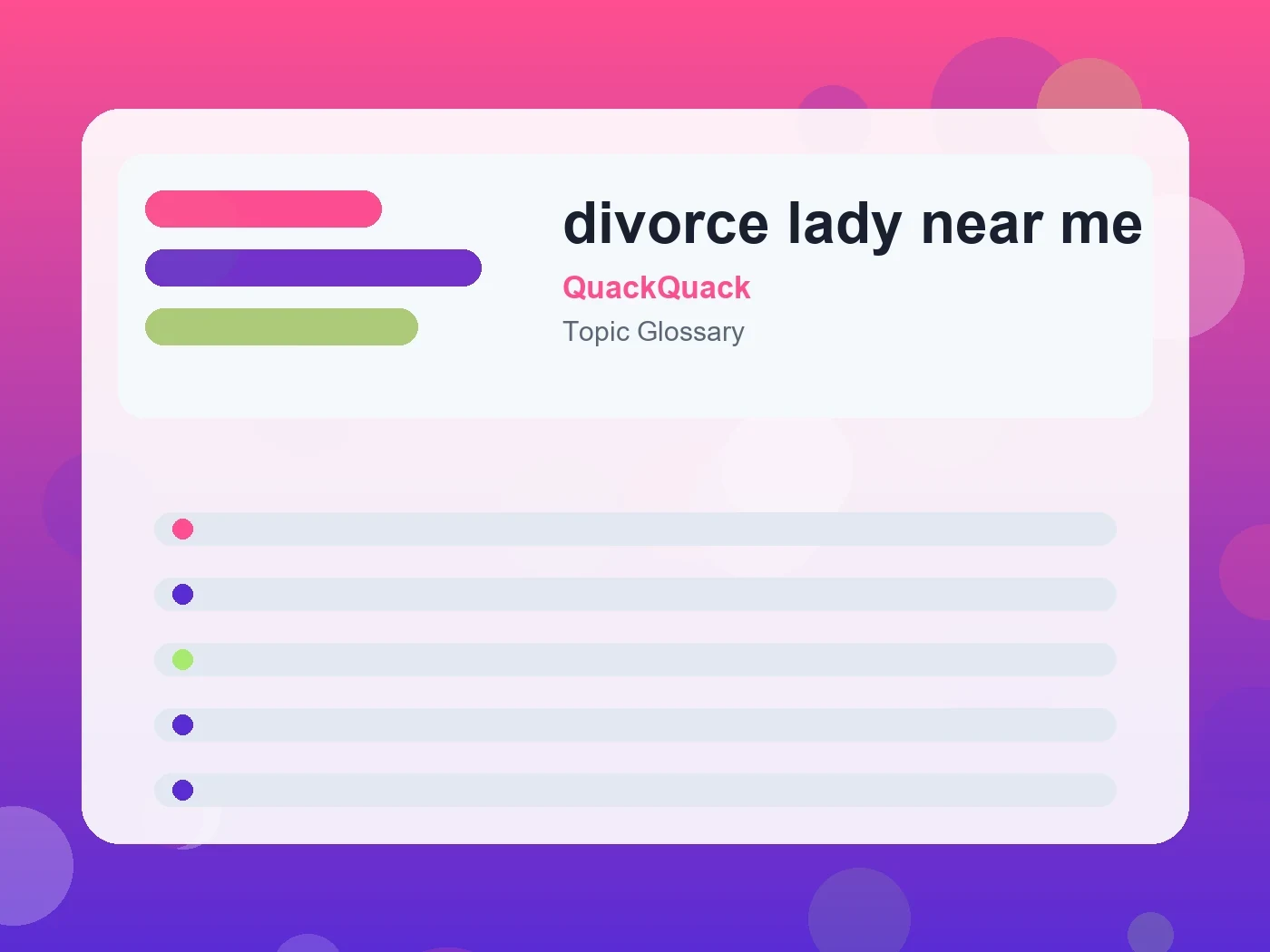 QuackQuack divorce lady near me guide visual