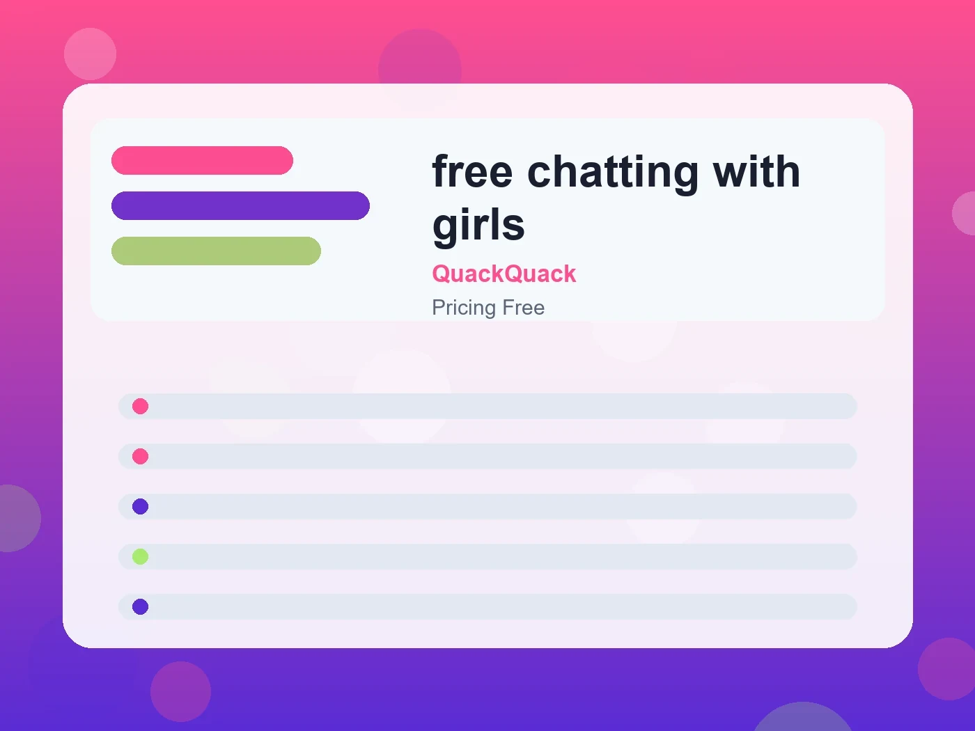 QuackQuack free chatting with girls guide visual