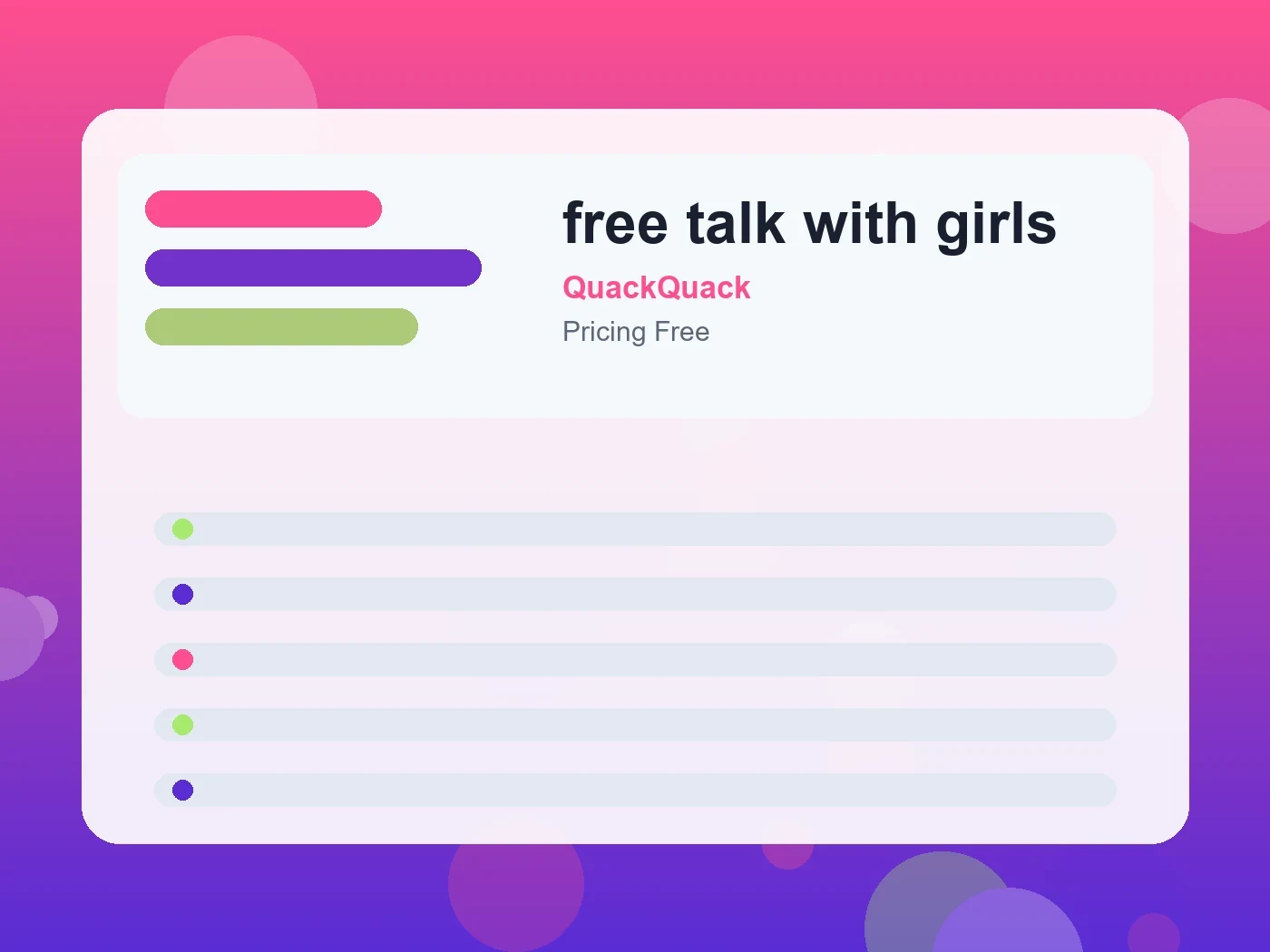 QuackQuack free talk with girls guide visual