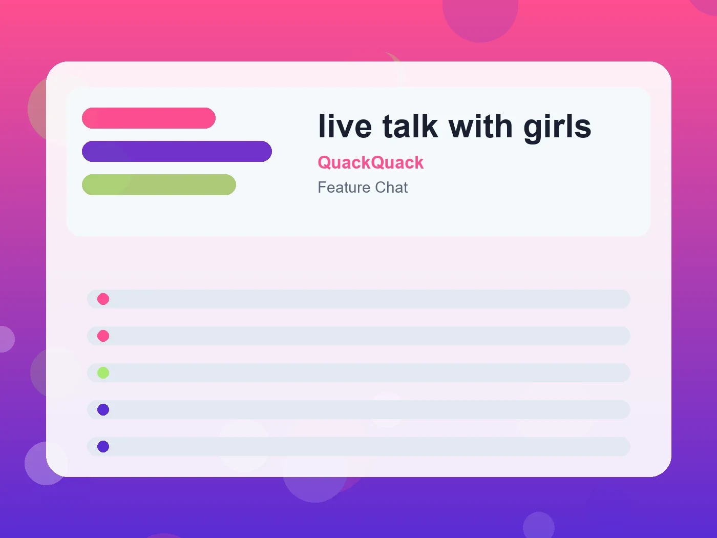 QuackQuack live talk with girls guide visual