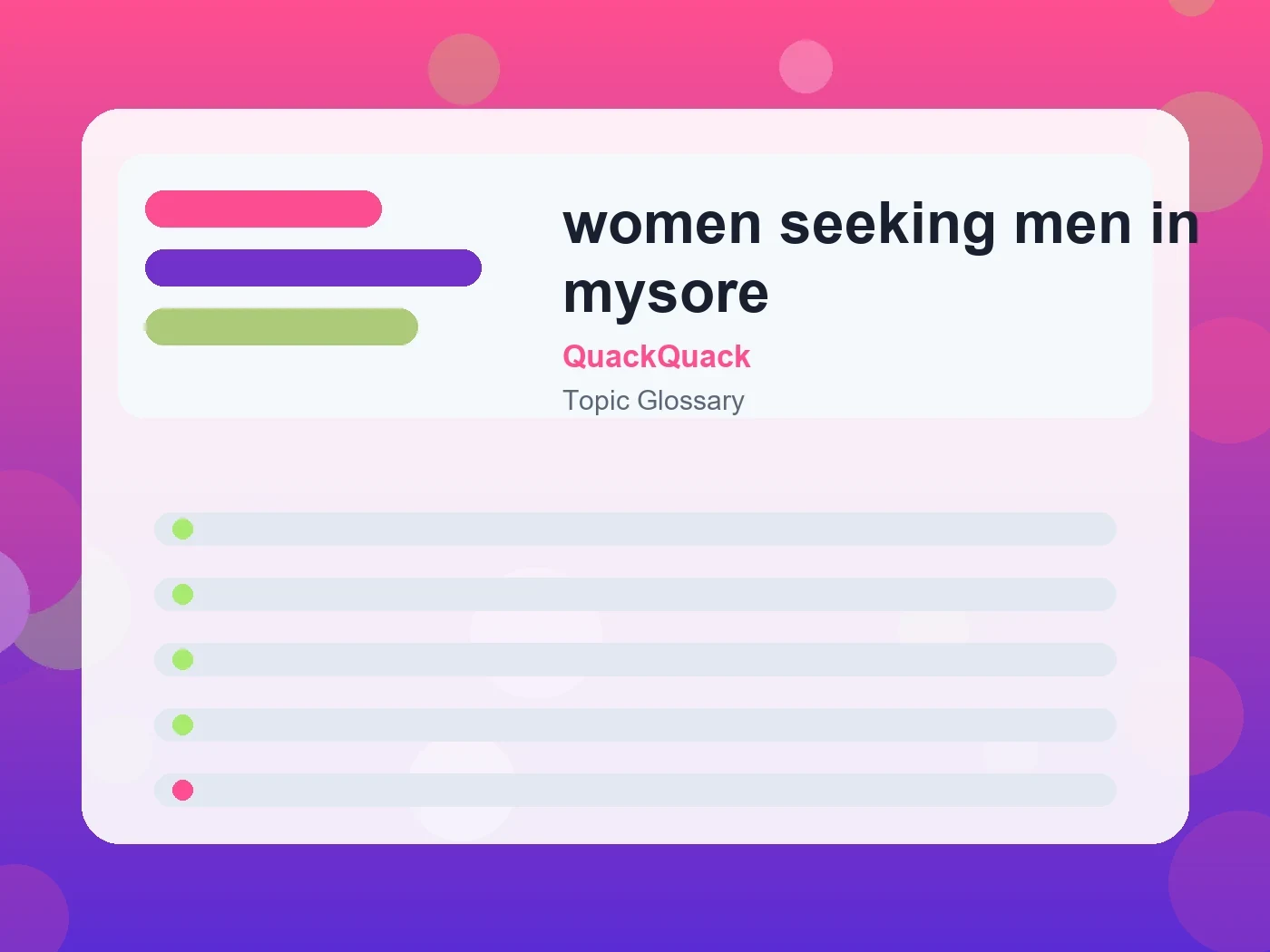 QuackQuack women seeking men in mysore guide visual