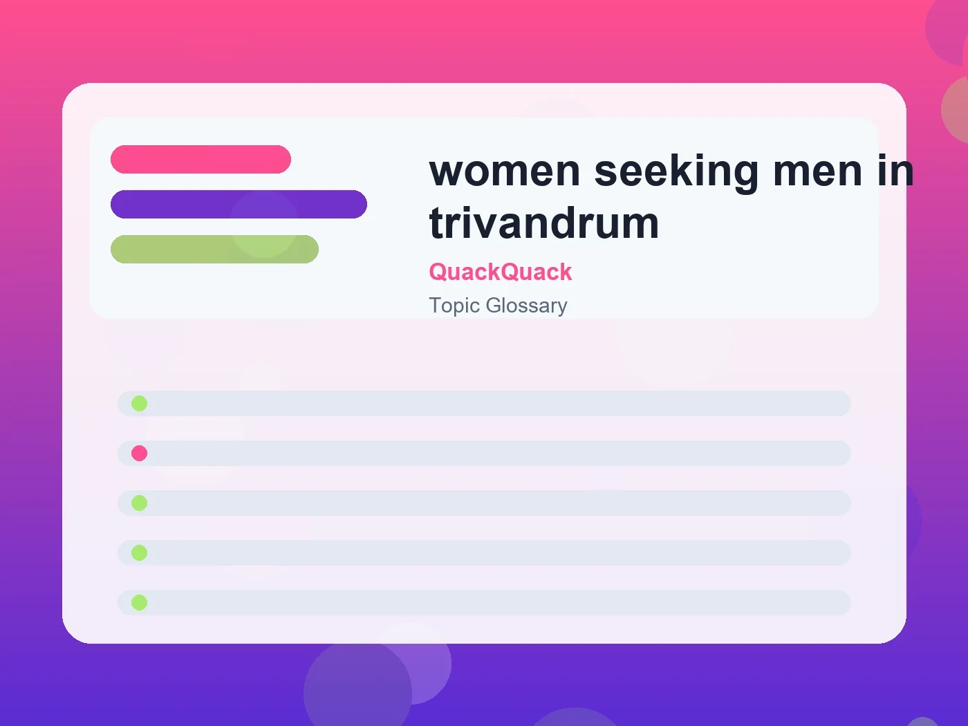 QuackQuack women seeking men in trivandrum guide visual